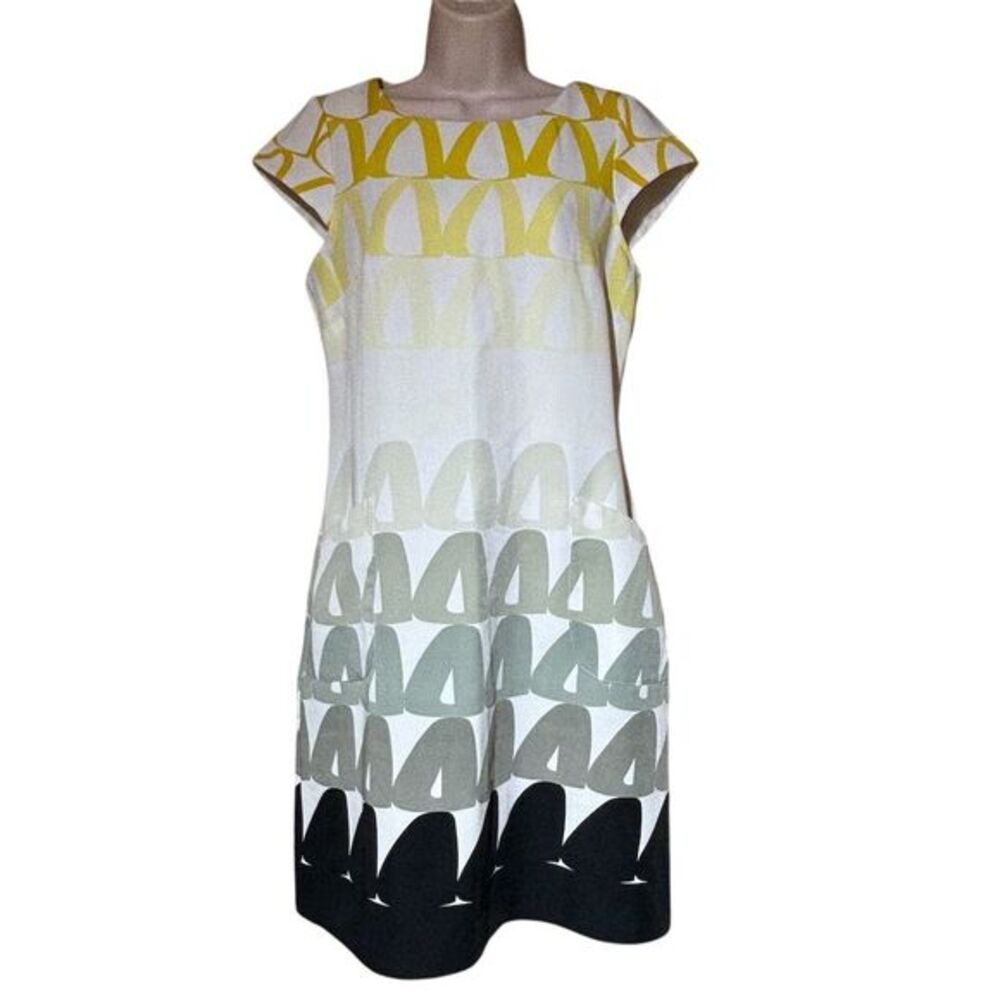 The Limited Women's Ombré Shift Dress Multicolor Geometric Knee Length 2